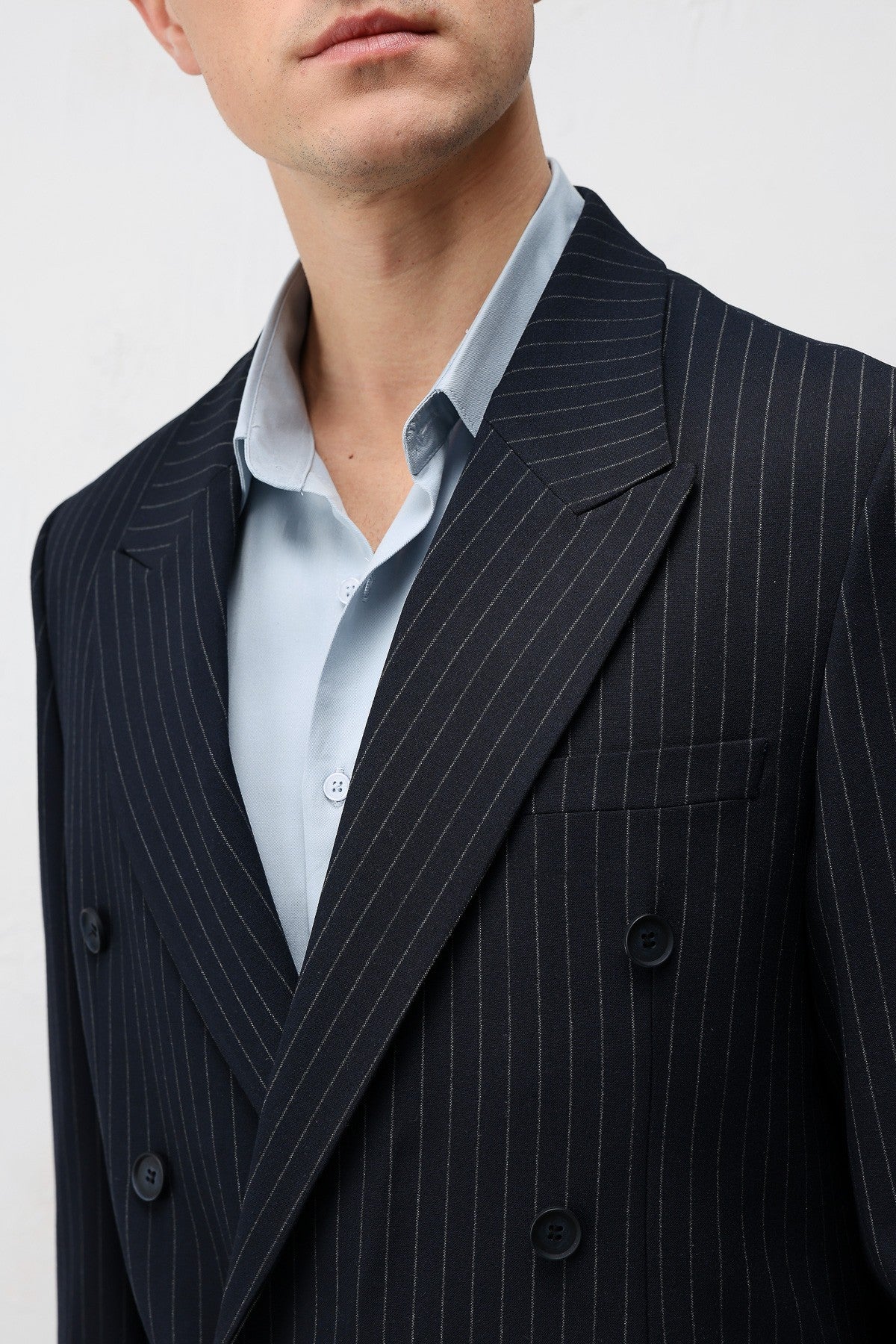 Relaxed Fit Çizgili Erkek Takım Elbise