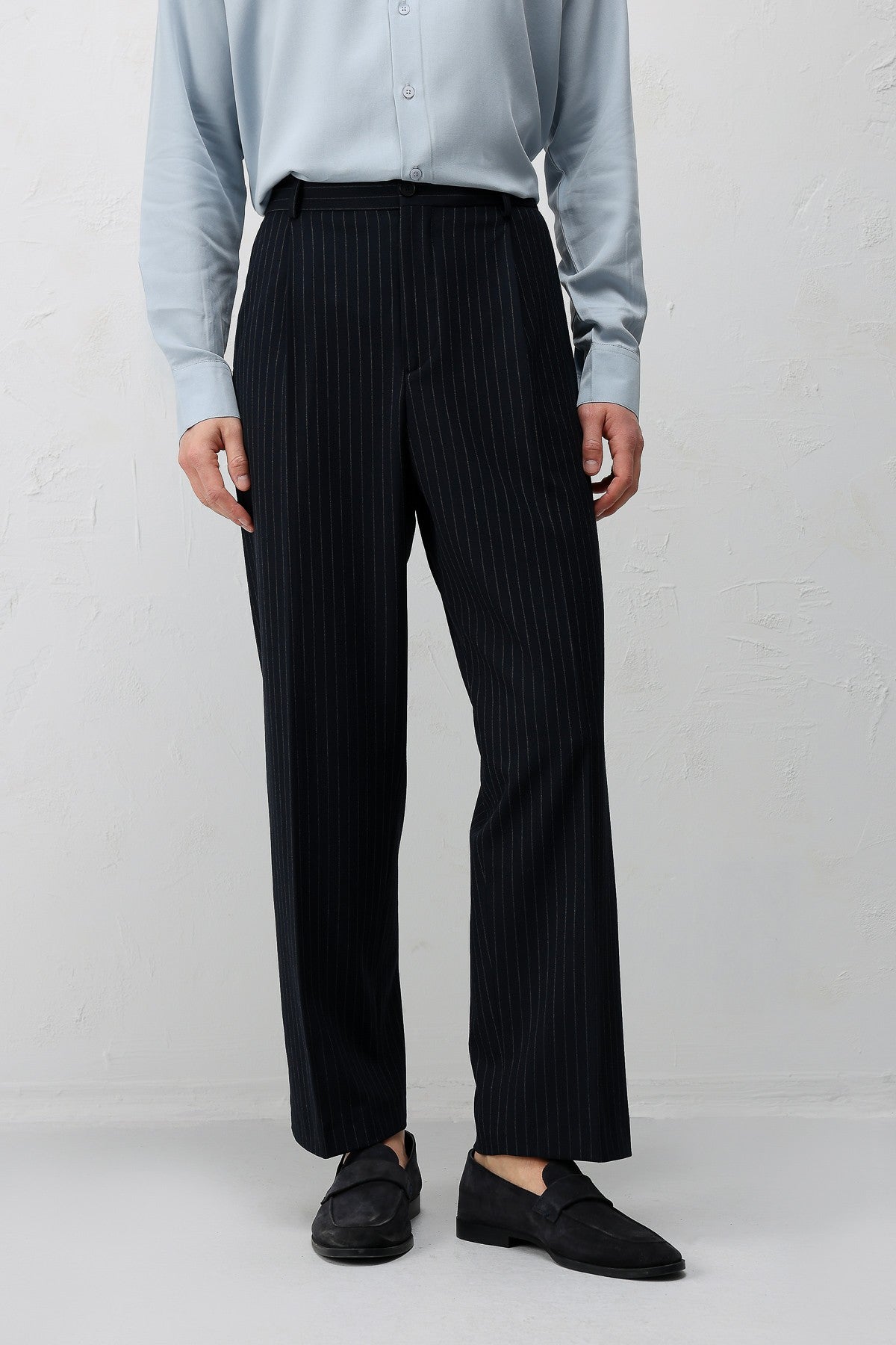Relaxed Fit Çizgili Erkek Takım Elbise