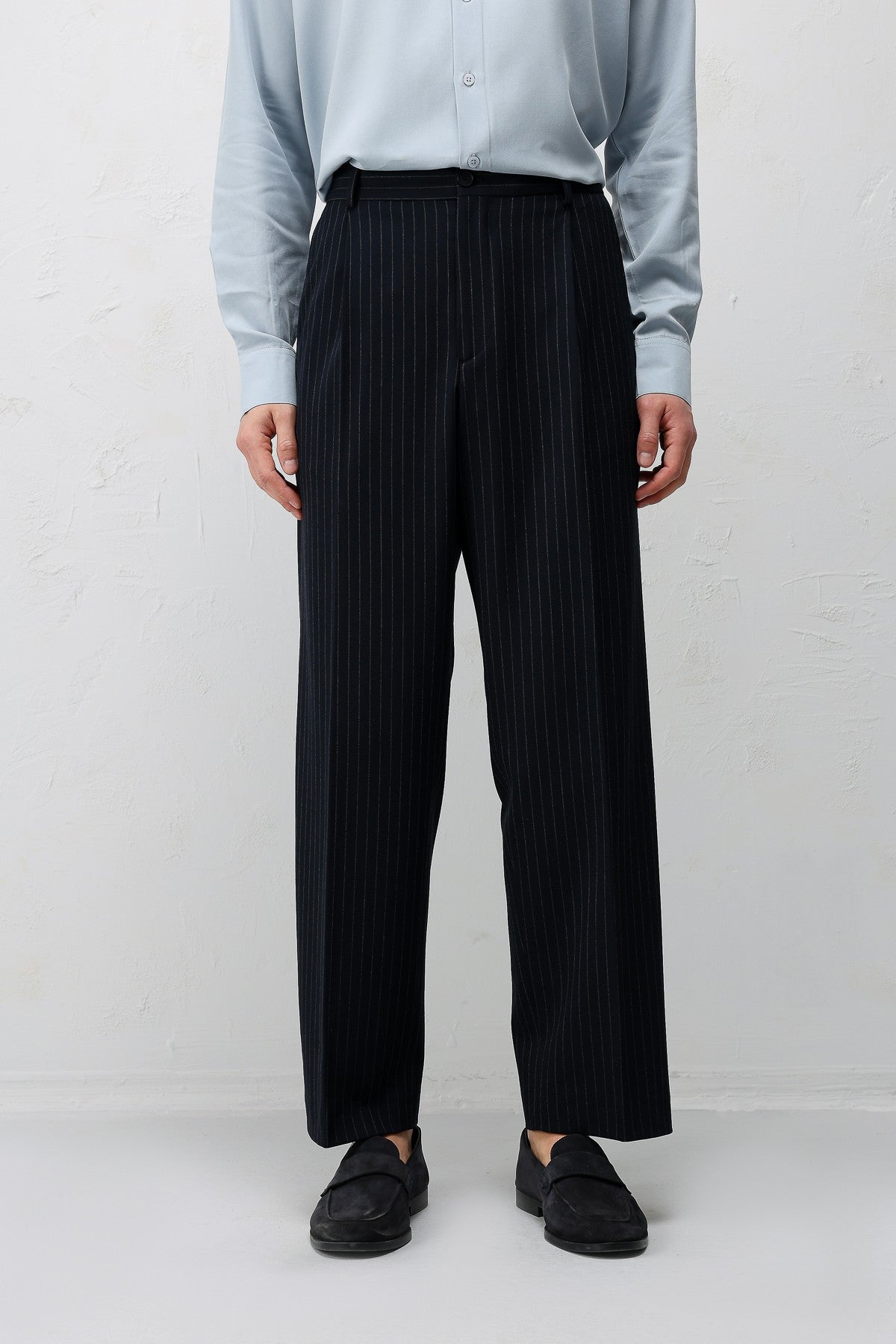 Relaxed Fit Çizgili Erkek Takım Elbise