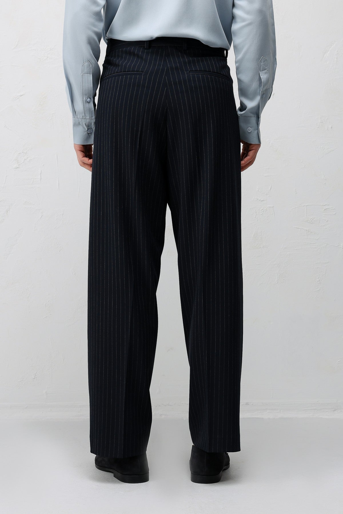 Relaxed Fit Çizgili Erkek Takım Elbise