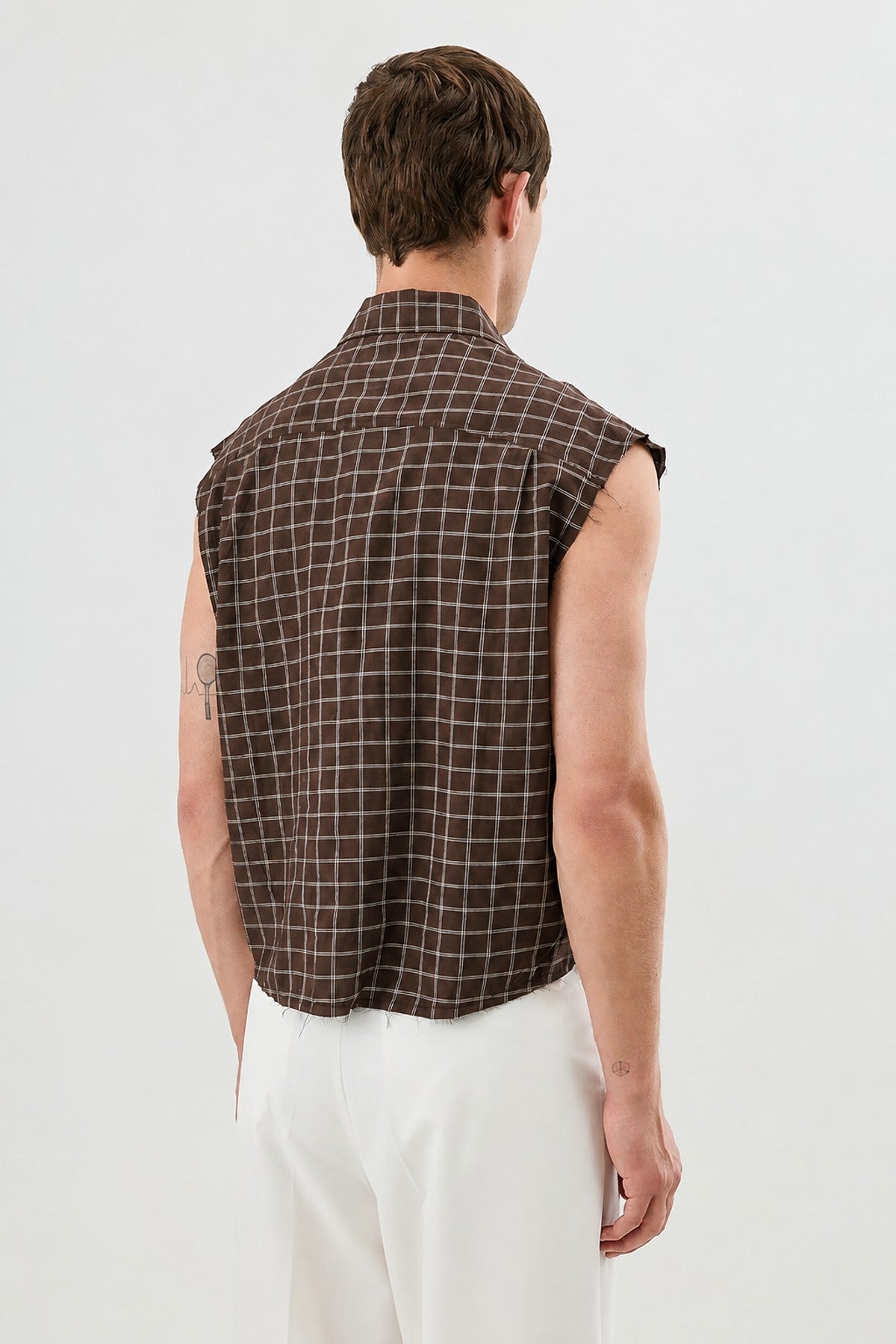 Boxy Fit Erkek Kolsuz Erkek Gömlek