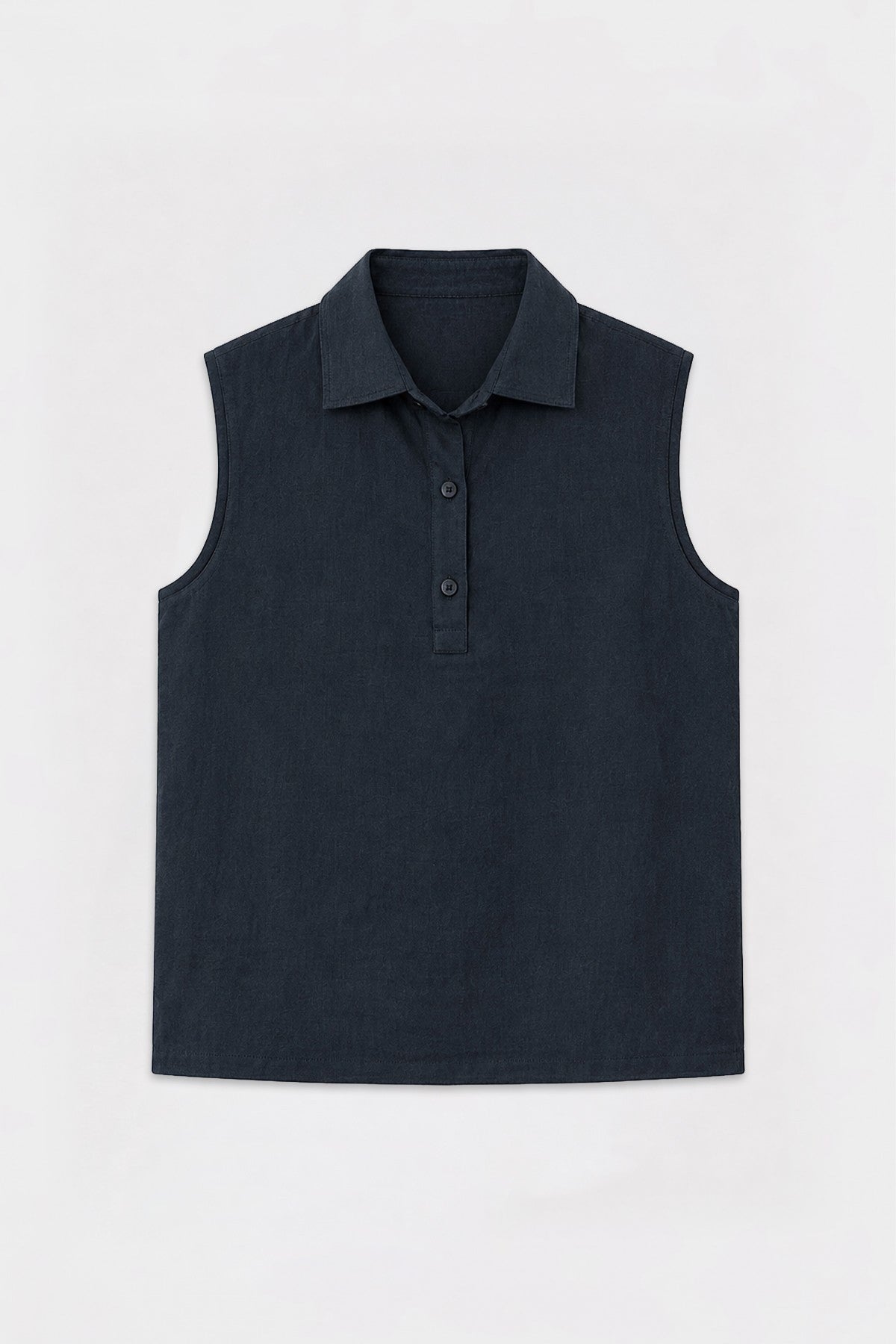 Lyocell Karışımlı Crop Fit Kolsuz Erkek Gömlek