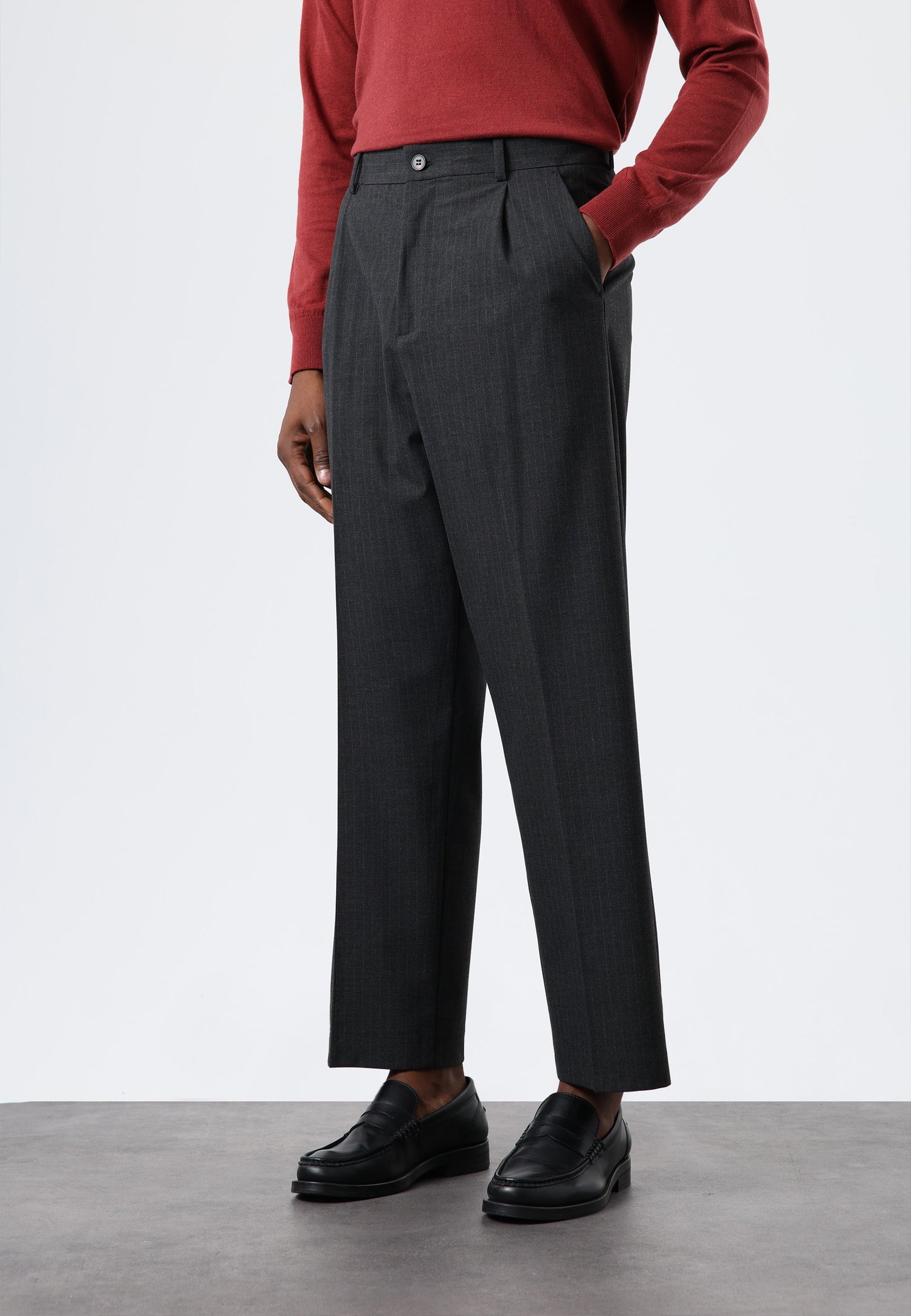Relax Fit Çizgili Erkek Pantolon