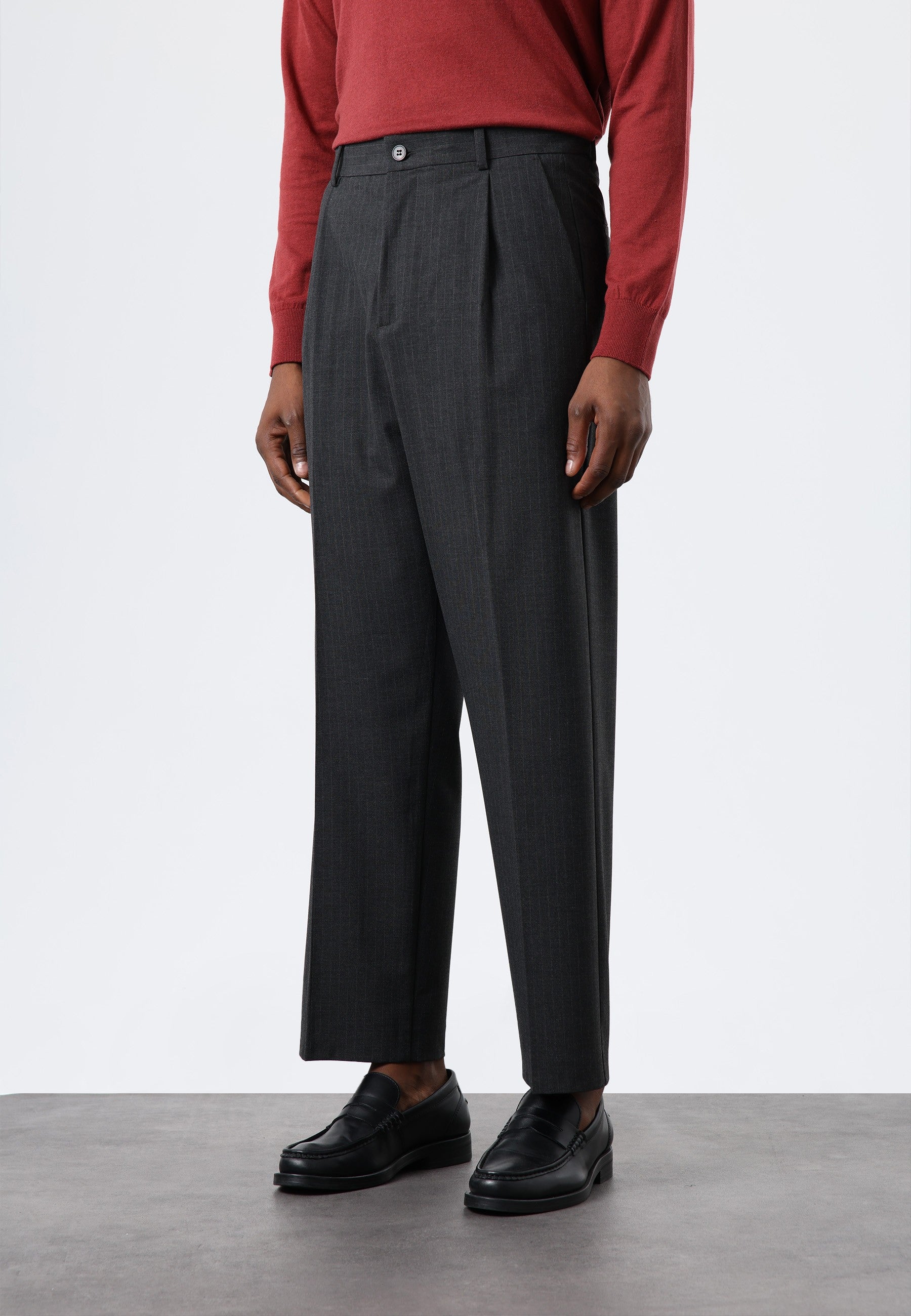 Relax Fit Çizgili Erkek Pantolon