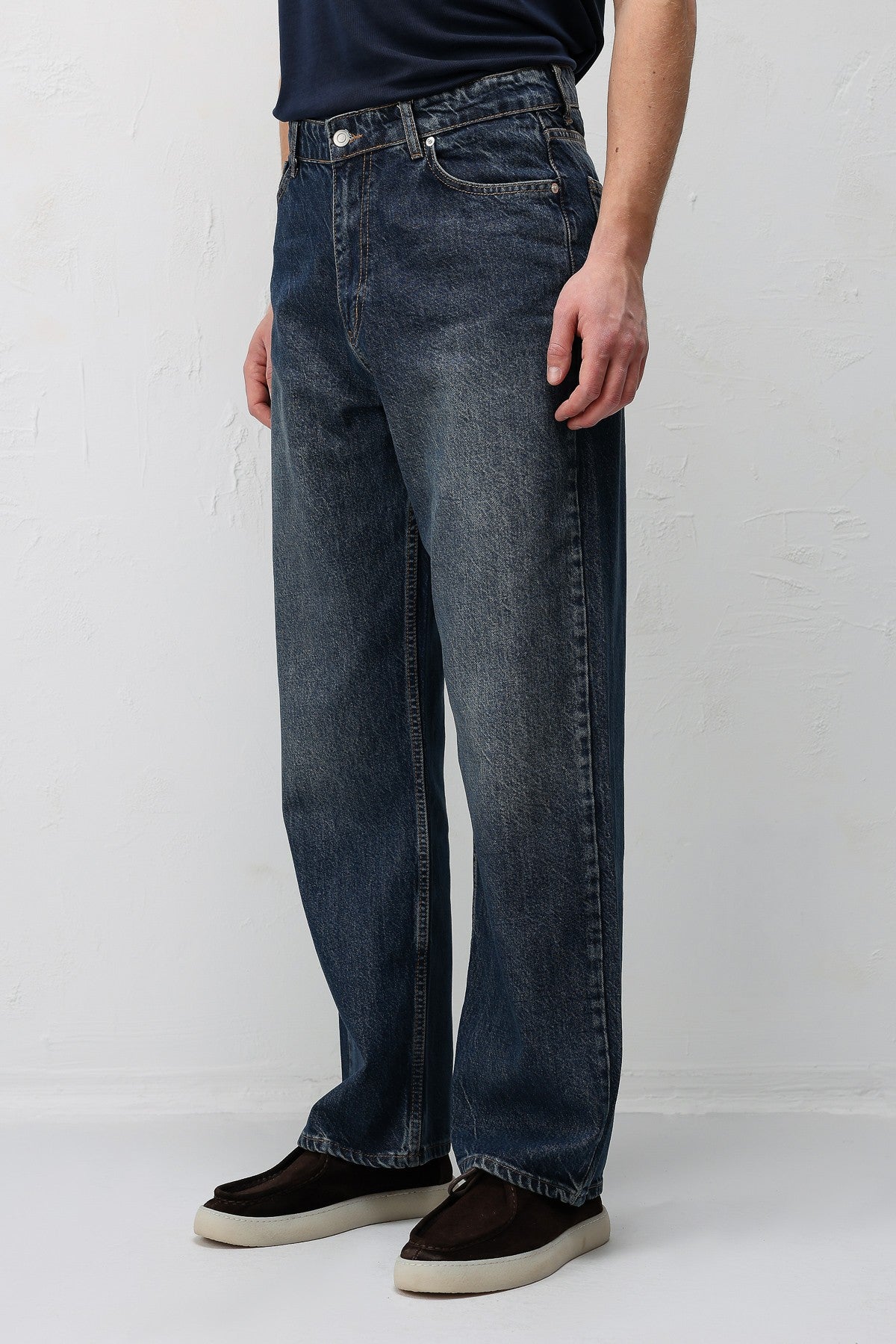 Antioch Siyah Baggy Fit Erkek Jean