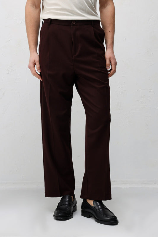 Pileli Relaxed Fit Erkek Pantolon