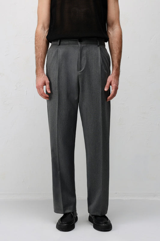 Pileli Relaxed Fit Erkek Pantolon