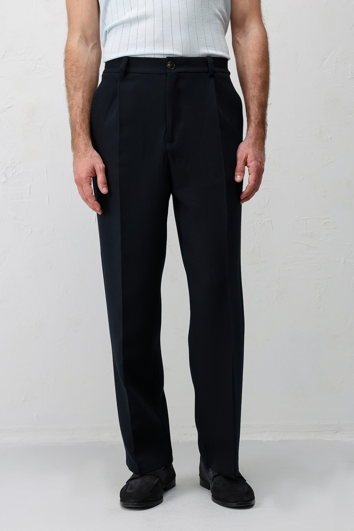 Pileli Relaxed Fit Erkek Pantolon