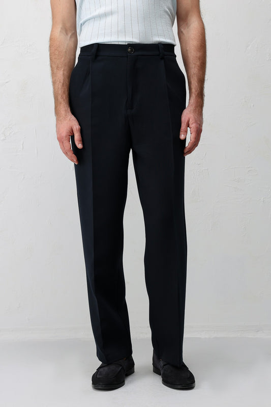 Pileli Relaxed Fit Erkek Pantolon