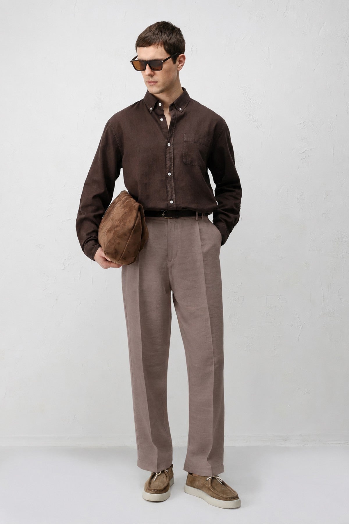 Lyocell Relaxed Fit Pileli Erkek Pantolon