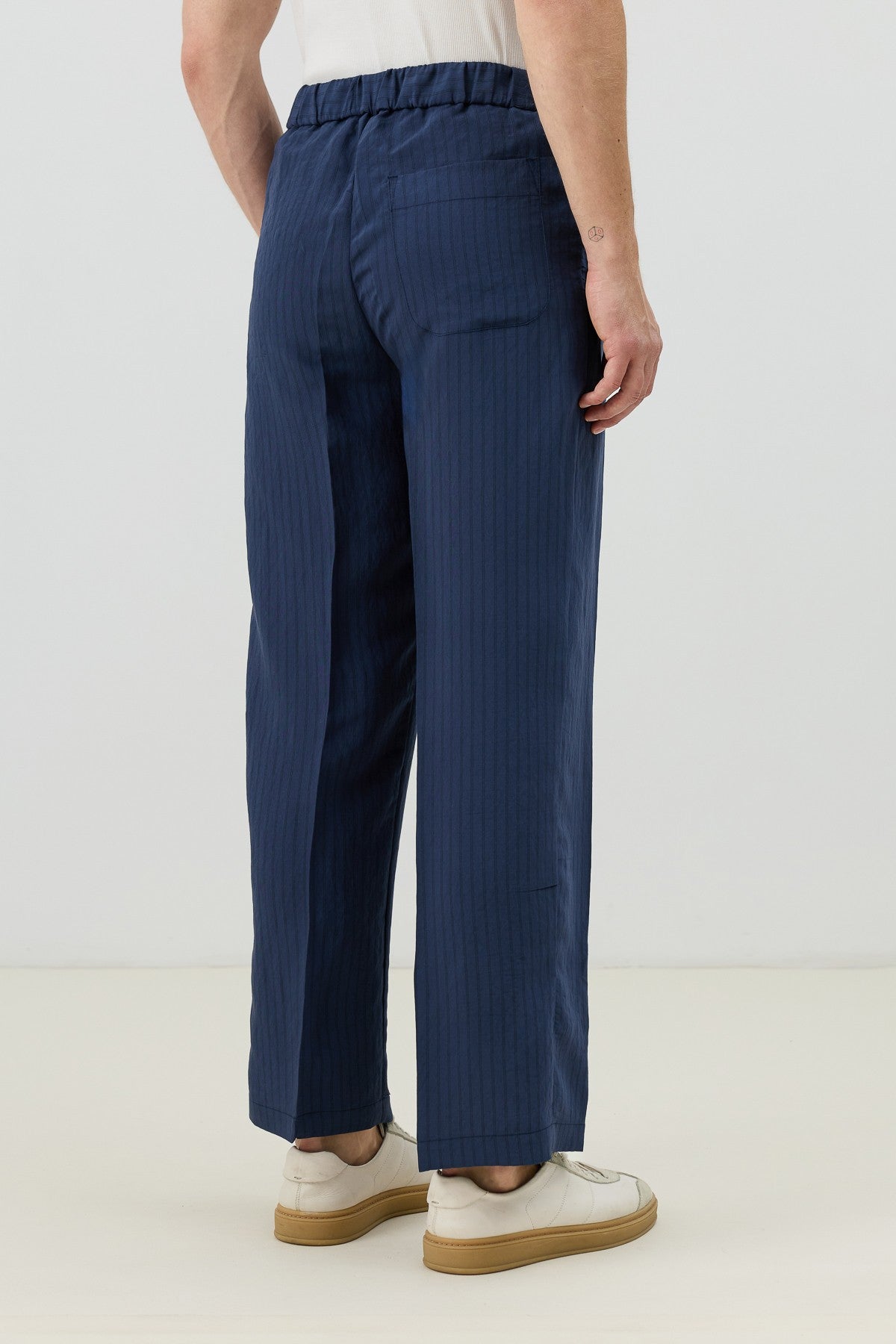 Modal Karışımlı Çizgili Relaxed Erkek Pantolon