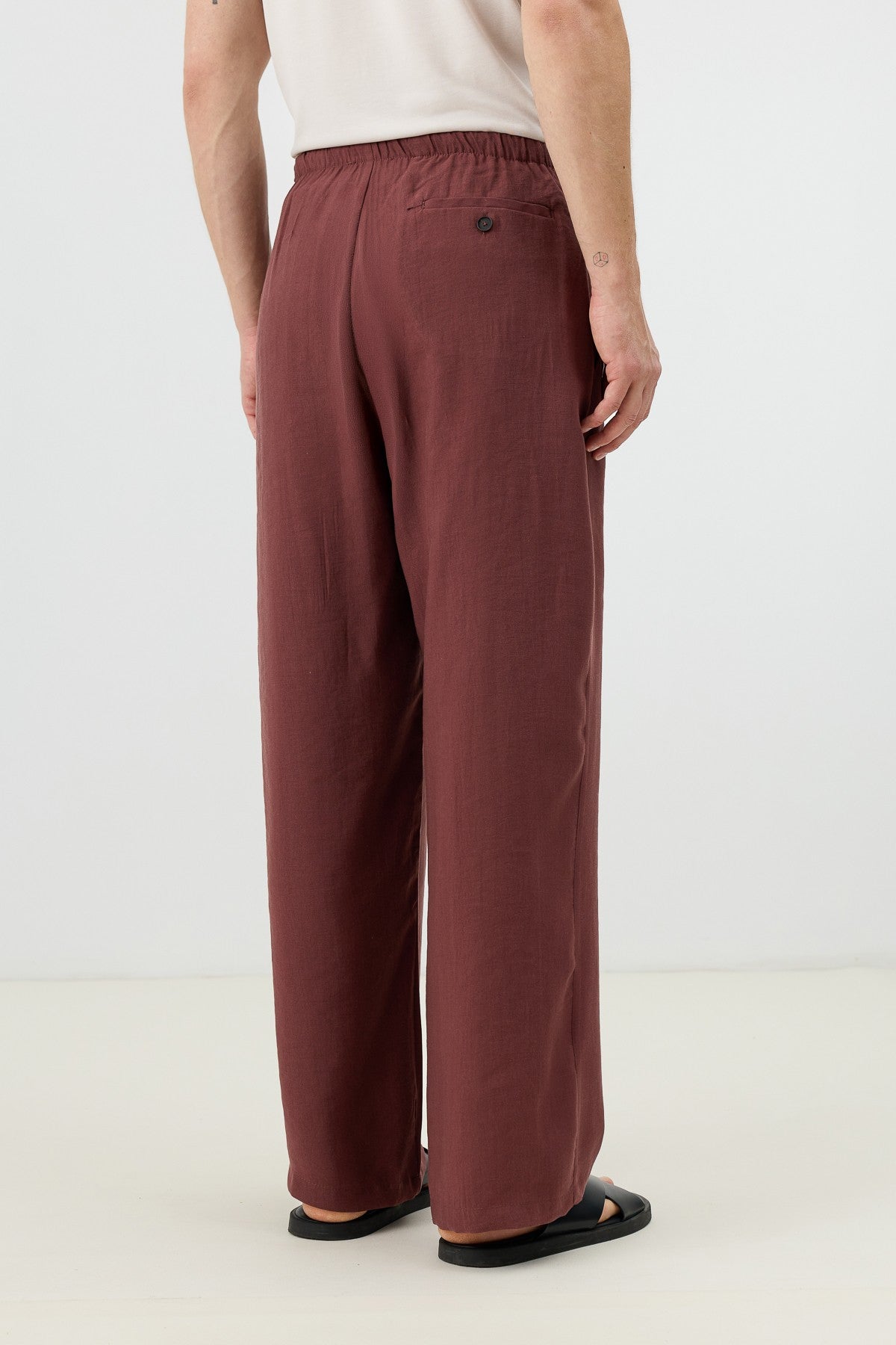 Antioch Siyah Modal Karışımlı Relaxed Erkek Pantolon