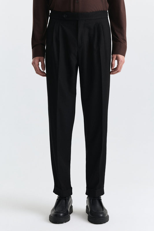 Tapered Fit Çift Pileli Pantolon