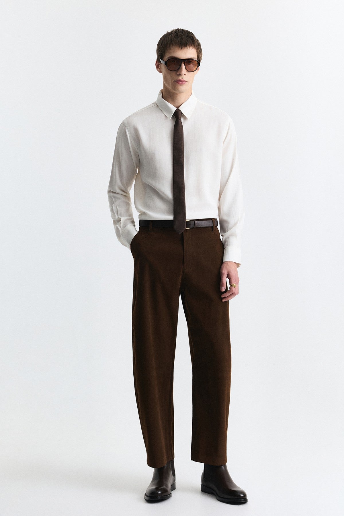 Süet Barrel Fit Pantolon