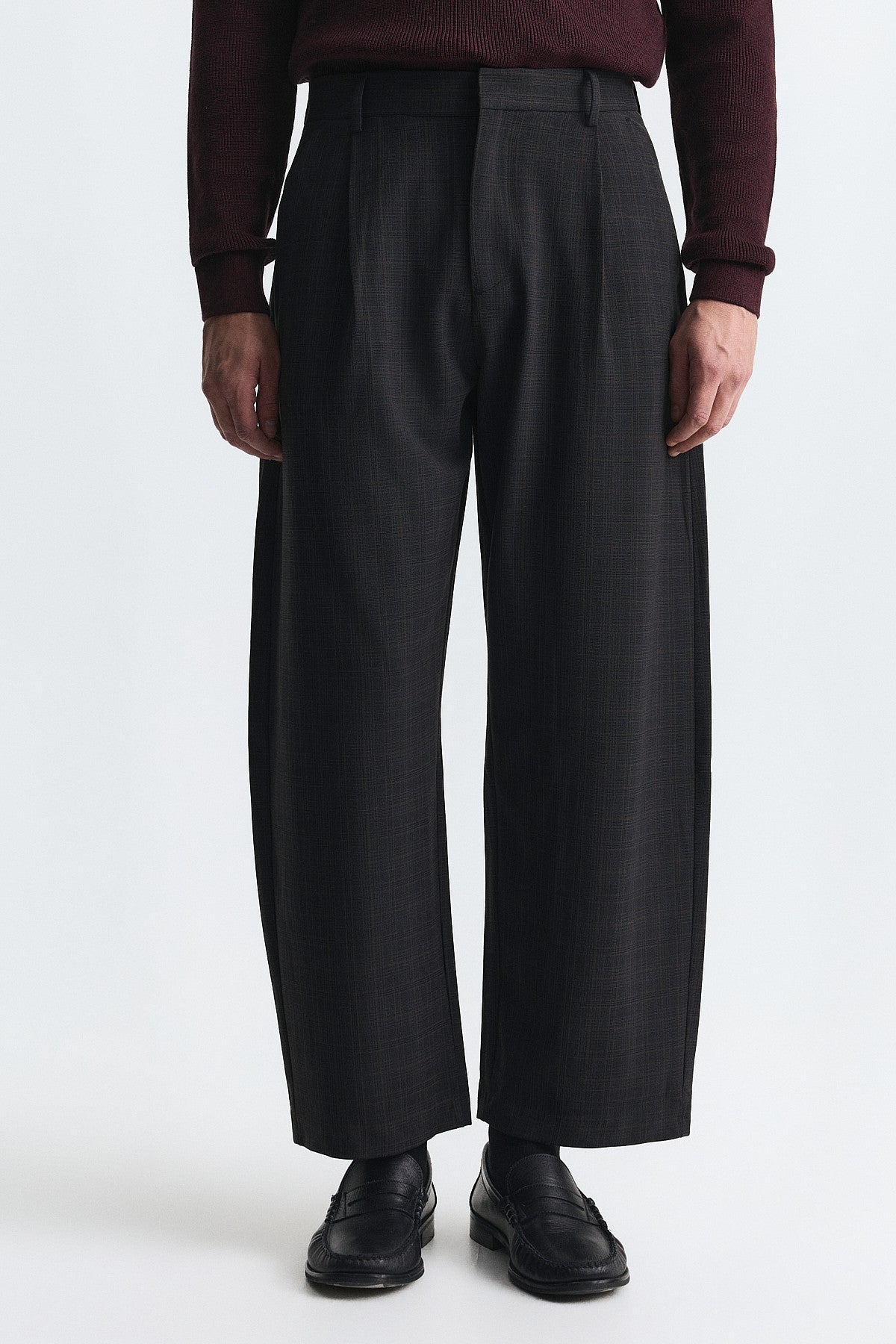 Barrel Fit Ekose Pantolon
