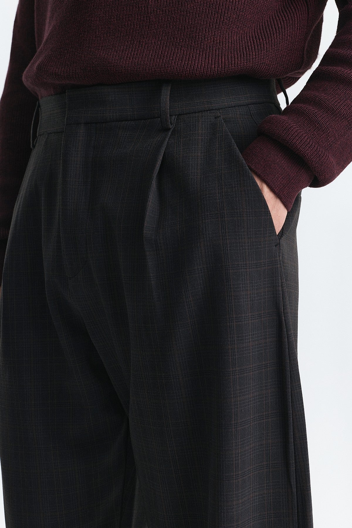 Barrel Fit Ekose Pantolon