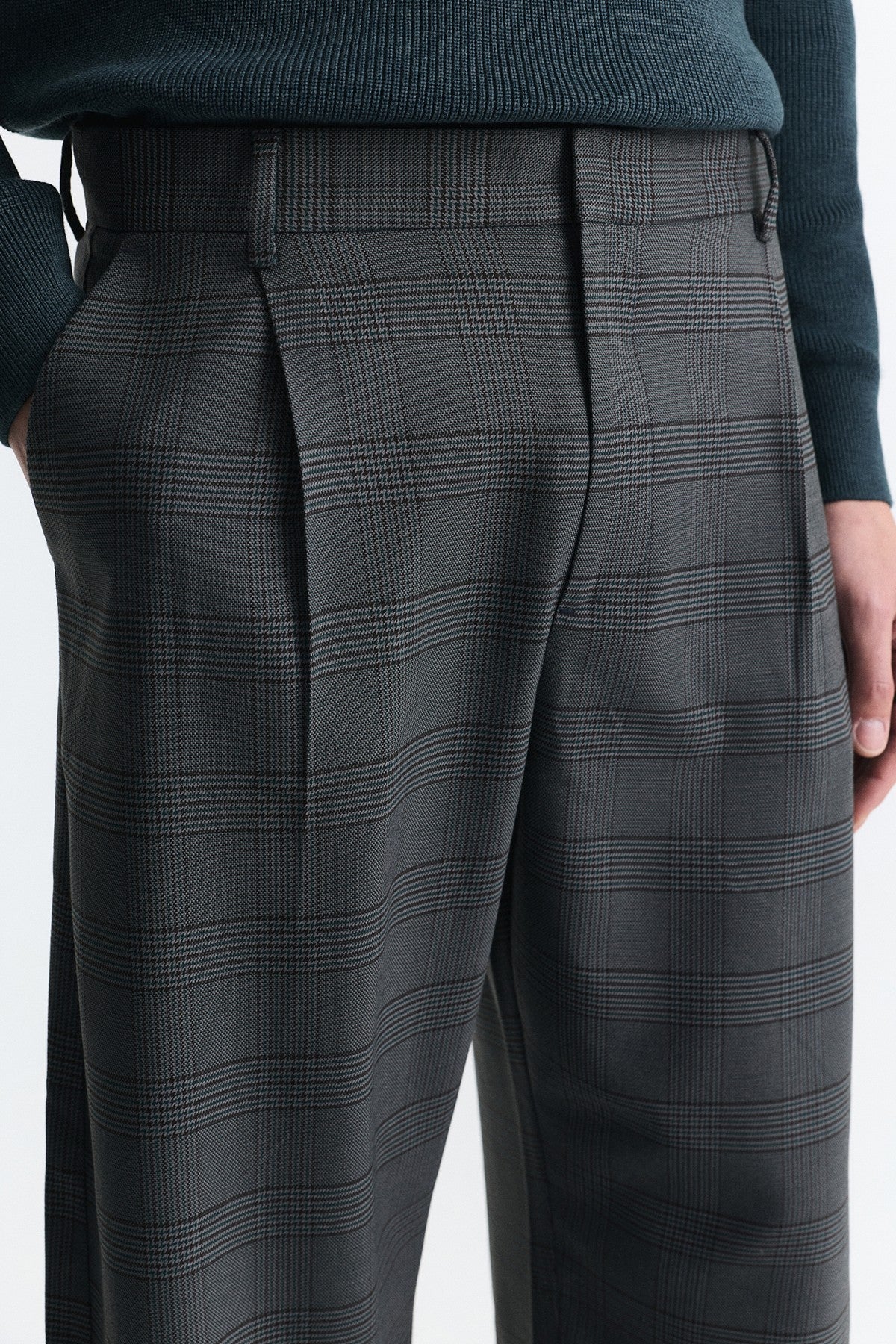 Barrel Fit Ekose Pantolon