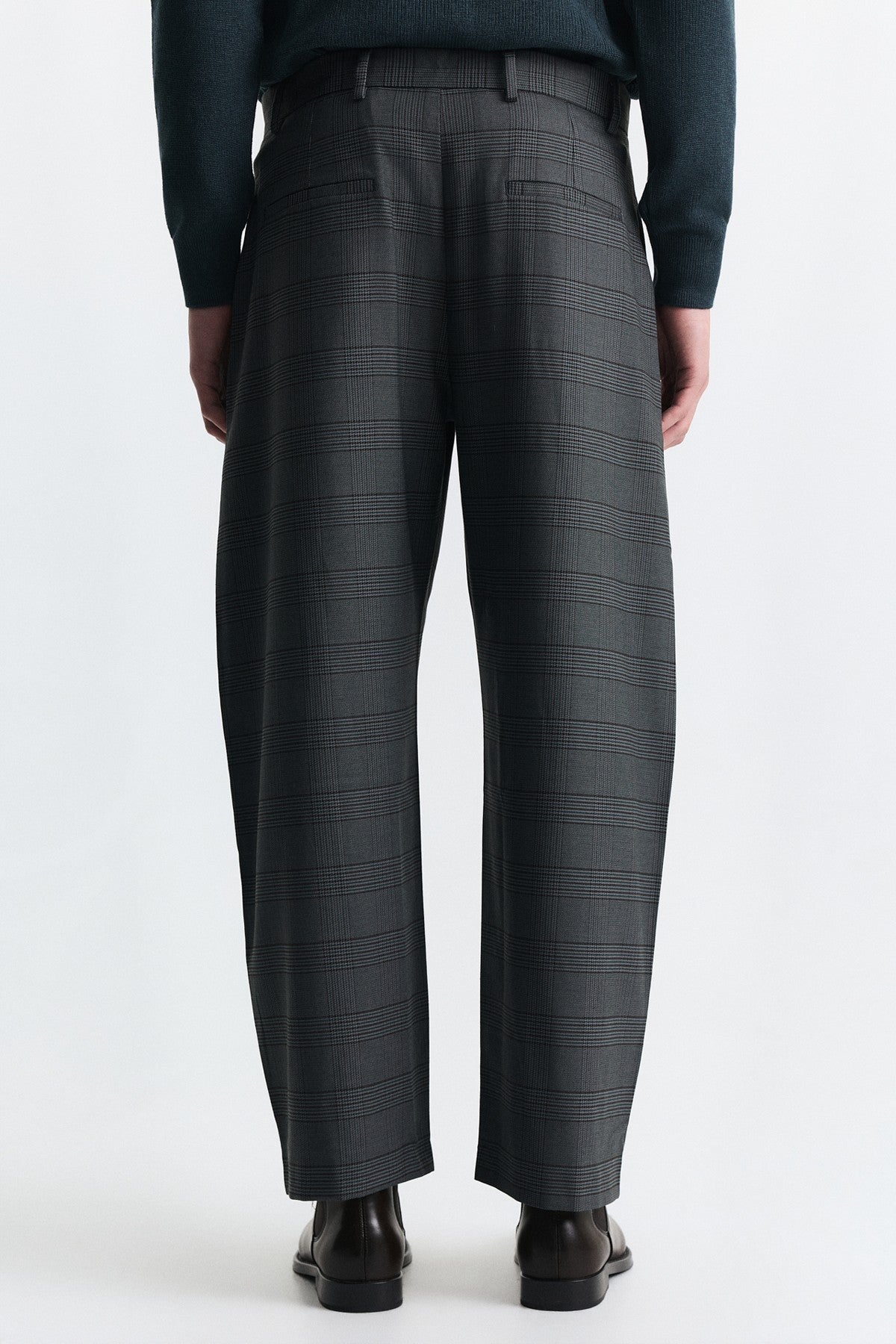 Barrel Fit Ekose Pantolon