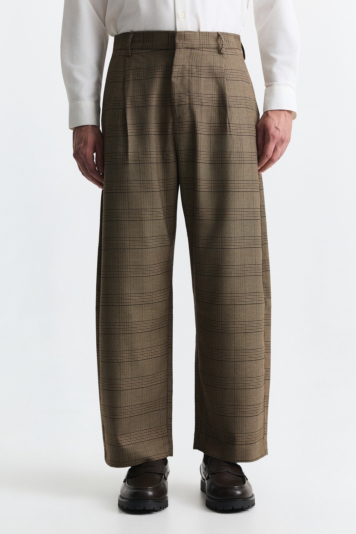 Barrel Fit Ekose Pantolon