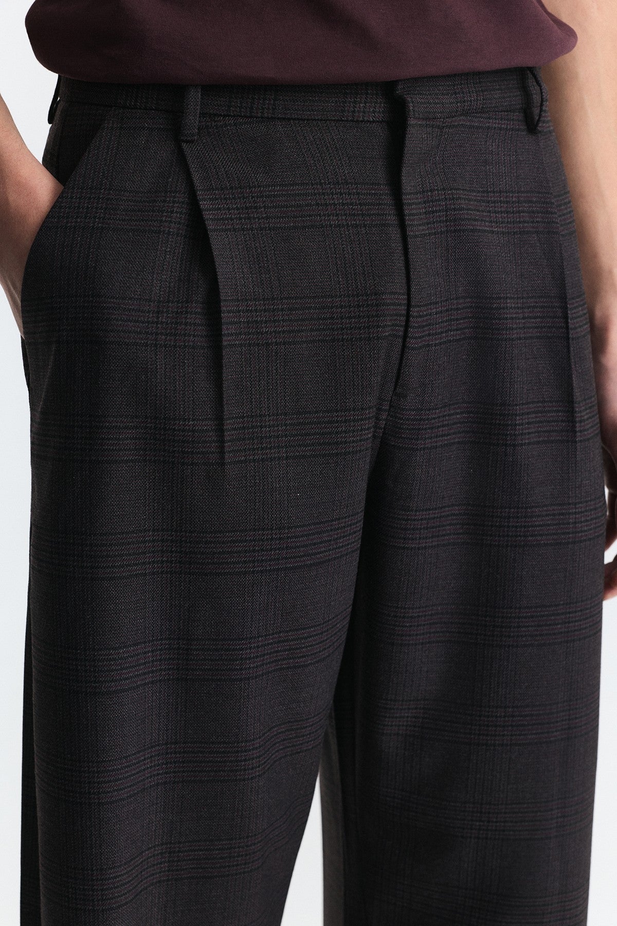 Barrel Fit Ekose Pantolon