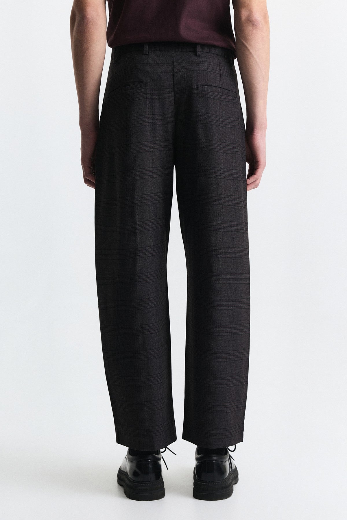 Barrel Fit Ekose Pantolon