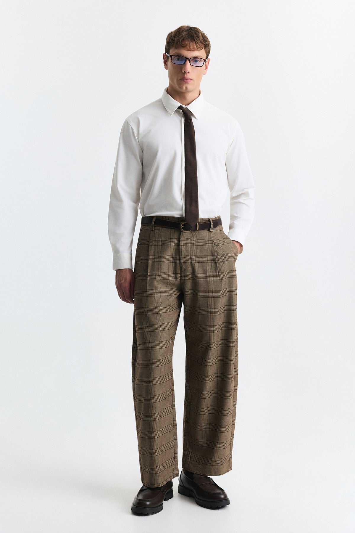 Barrel Fit Ekose Pantolon