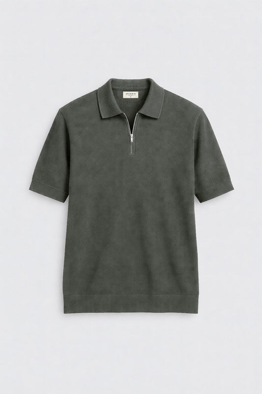 Antioch Comfort Slim Fermuarlı Erkek Triko T-Shirt