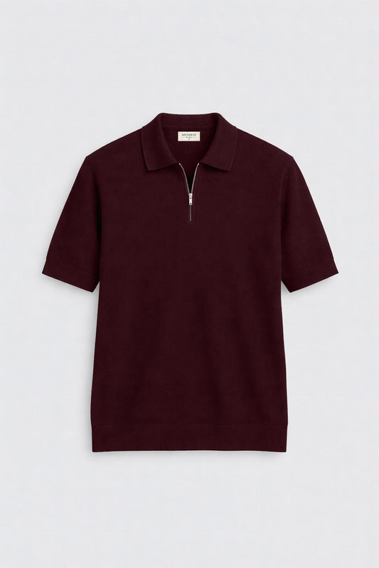 Antioch Comfort Slim Fermuarlı Erkek Triko T-Shirt