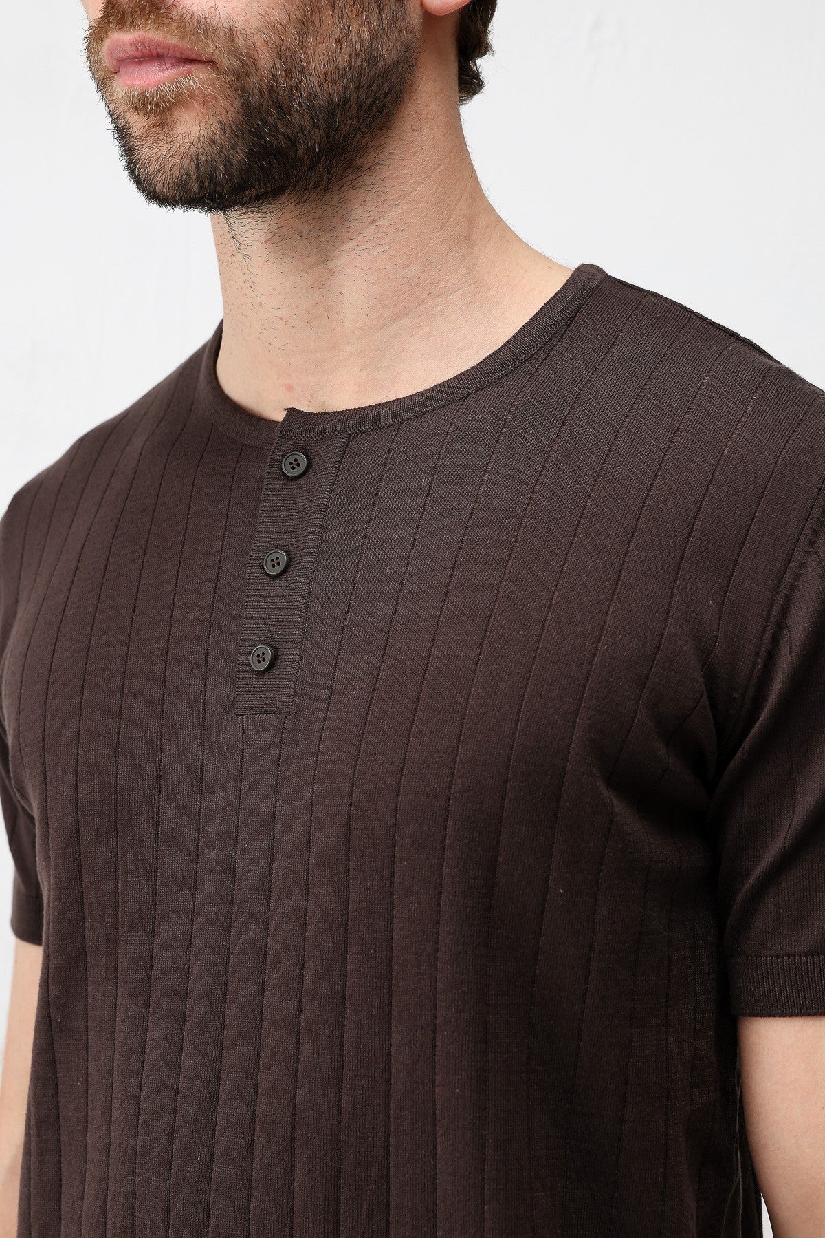 Antioch Sarı Dokulu Erkek Triko T-Shirt