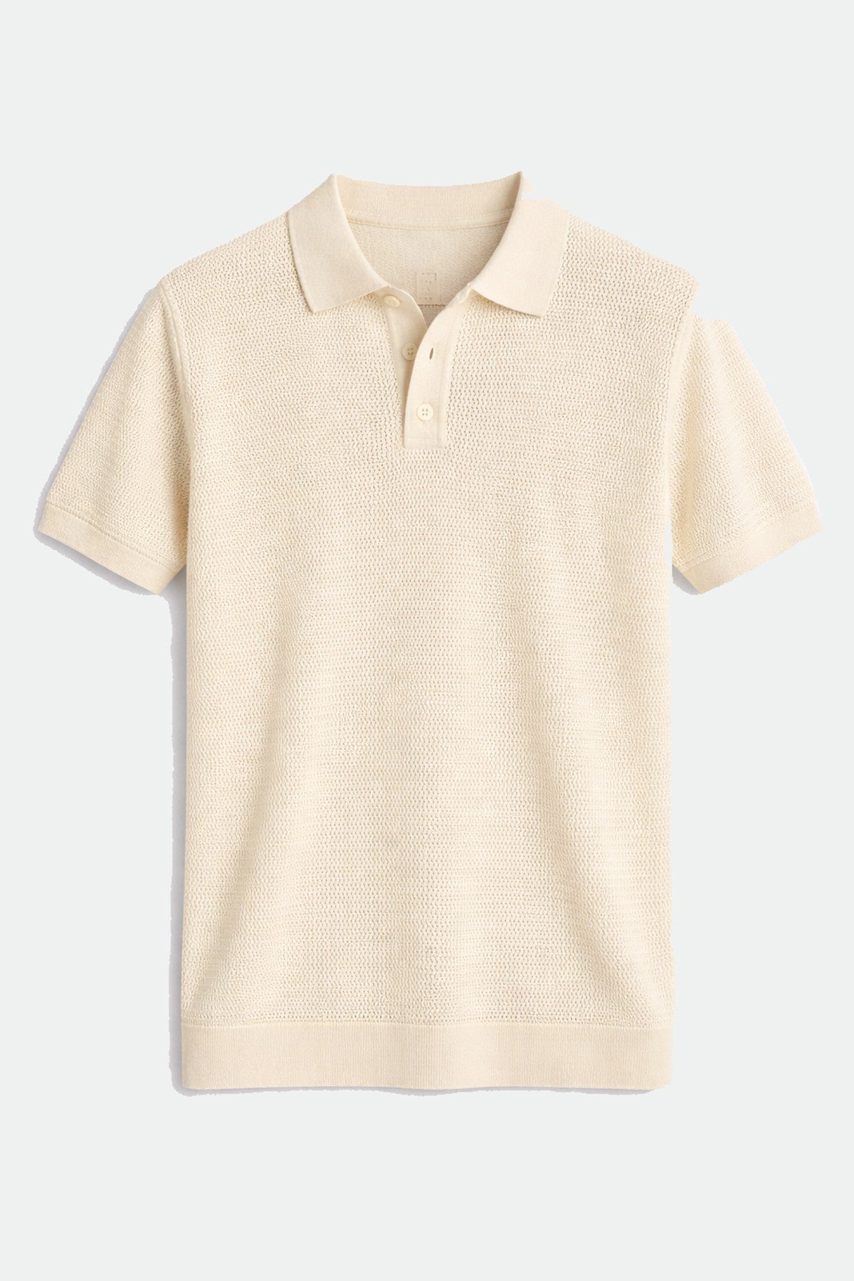 Antioch Sarı Örgü Dokulu Polo Yaka Erkek T-Shirt
