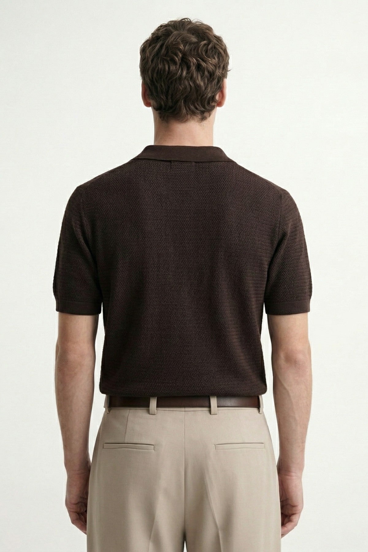 Antioch Sarı Örgü Dokulu Polo Yaka Erkek T-Shirt