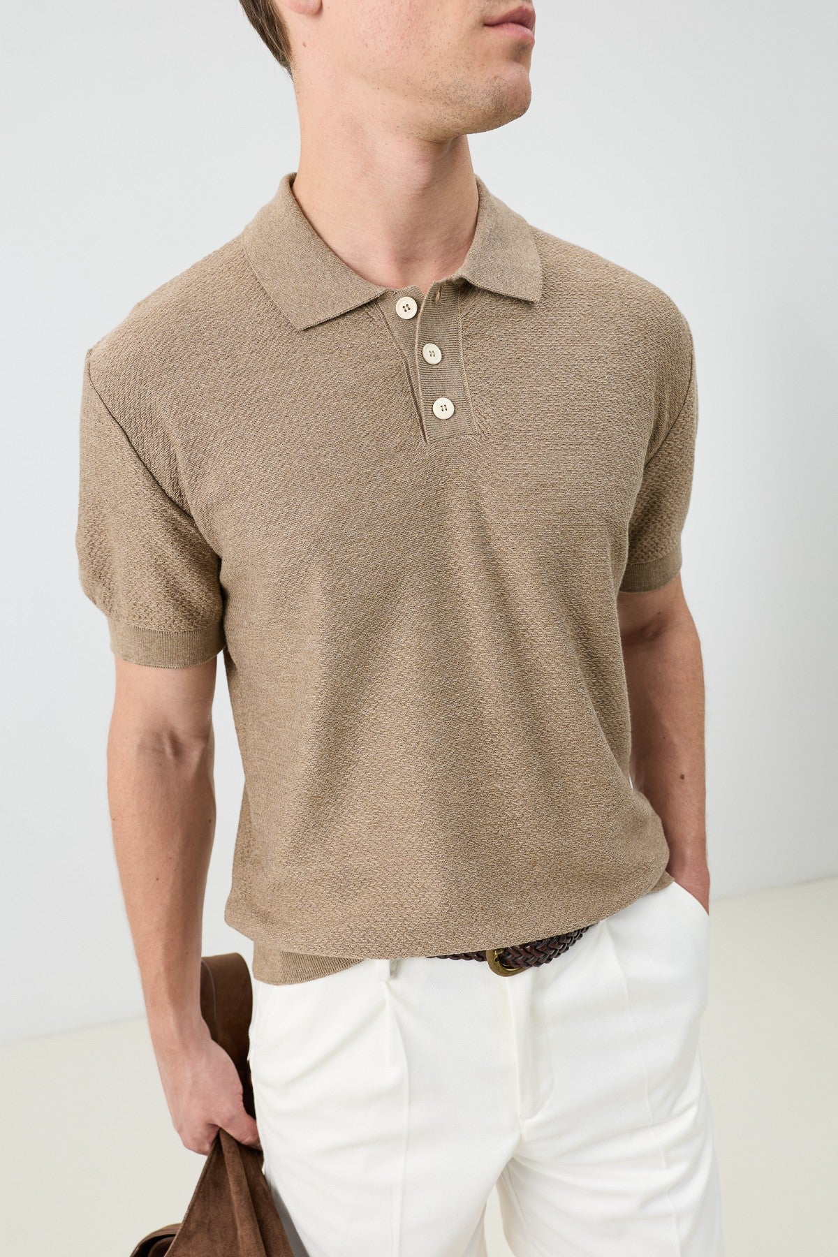 Antioch Siyah Dokulu Polo Yaka Triko Erkek T-Shirt