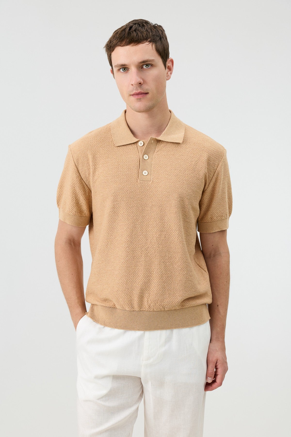 Antioch Siyah Dokulu Polo Yaka Triko Erkek T-Shirt