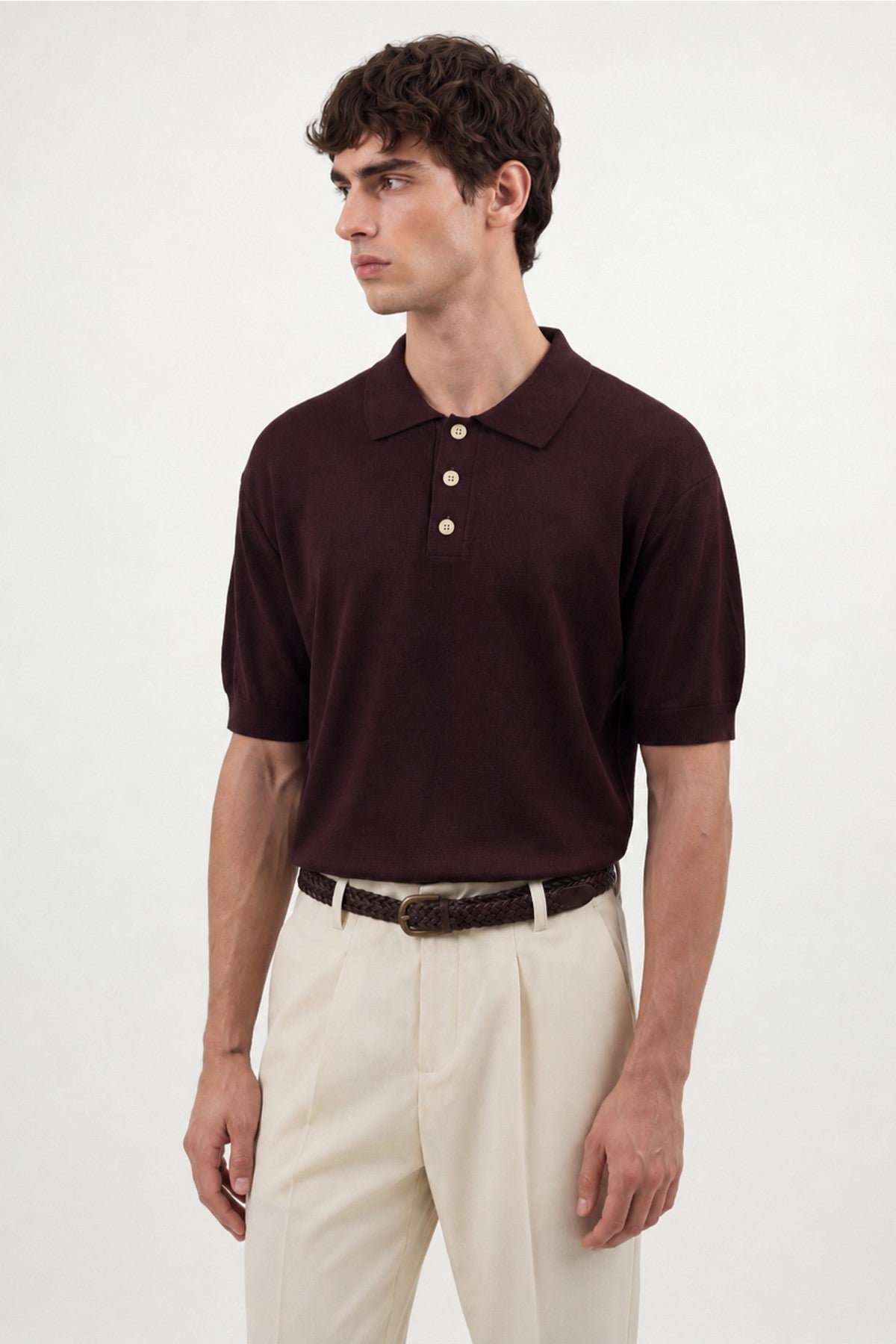 Antioch Siyah Dokulu Polo Yaka Triko Erkek T-Shirt