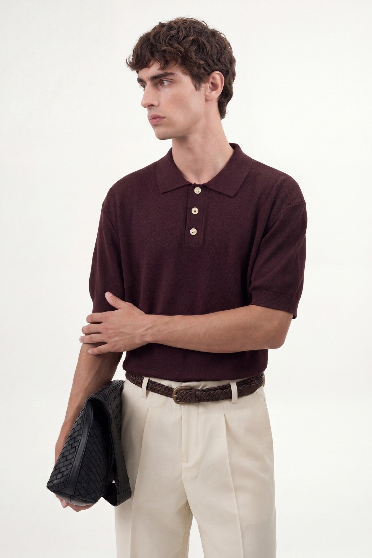 Antioch Siyah Dokulu Polo Yaka Triko Erkek T-Shirt