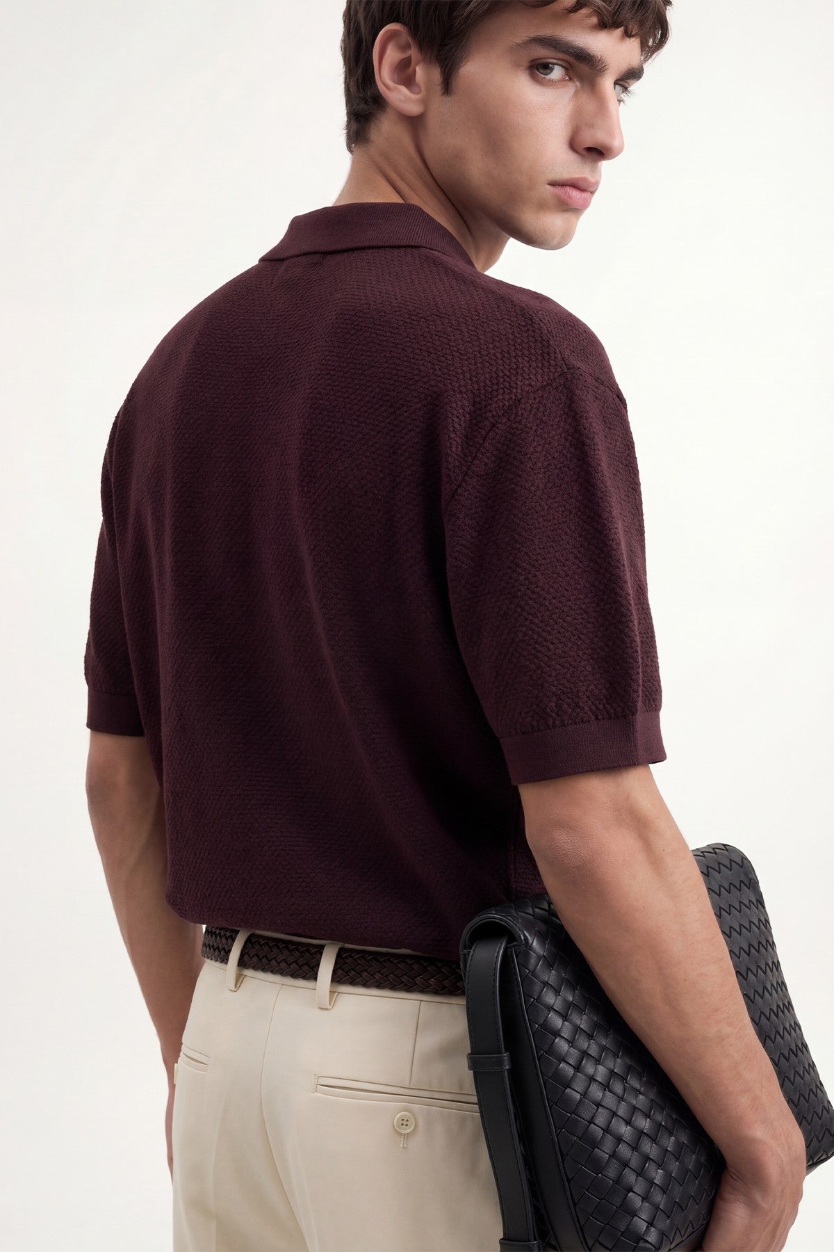 Antioch Siyah Dokulu Polo Yaka Triko Erkek T-Shirt
