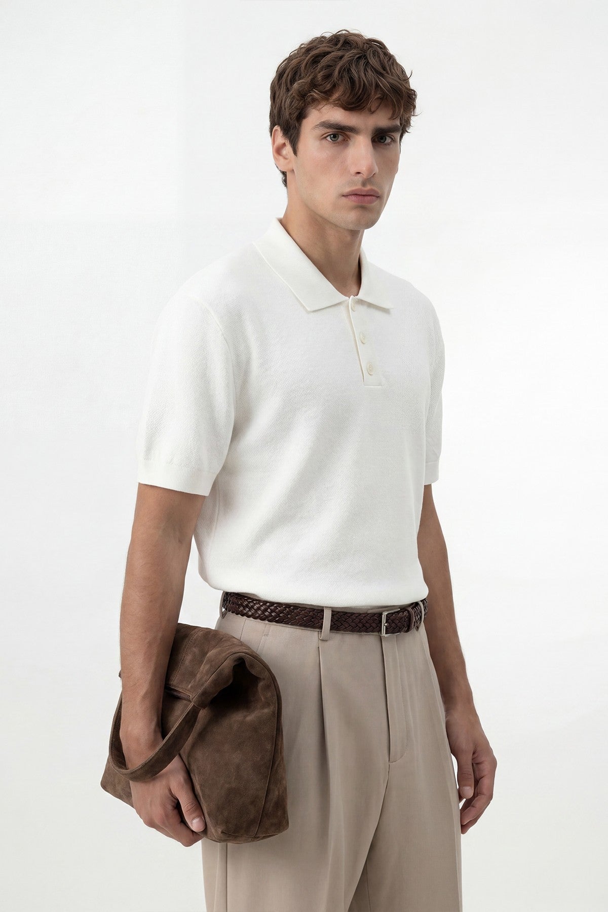 Antioch Siyah Dokulu Polo Yaka Triko Erkek T-Shirt