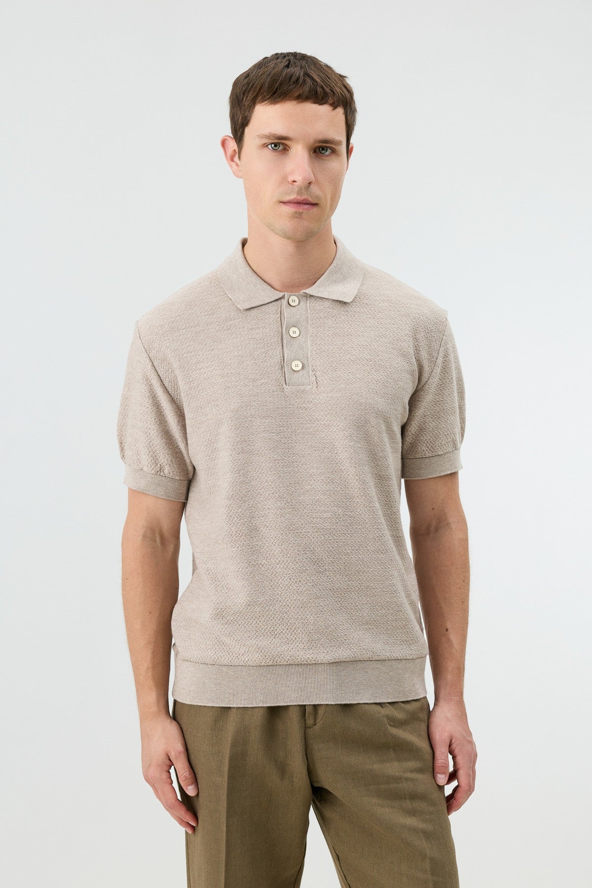 Antioch Siyah Dokulu Polo Yaka Triko Erkek T-Shirt