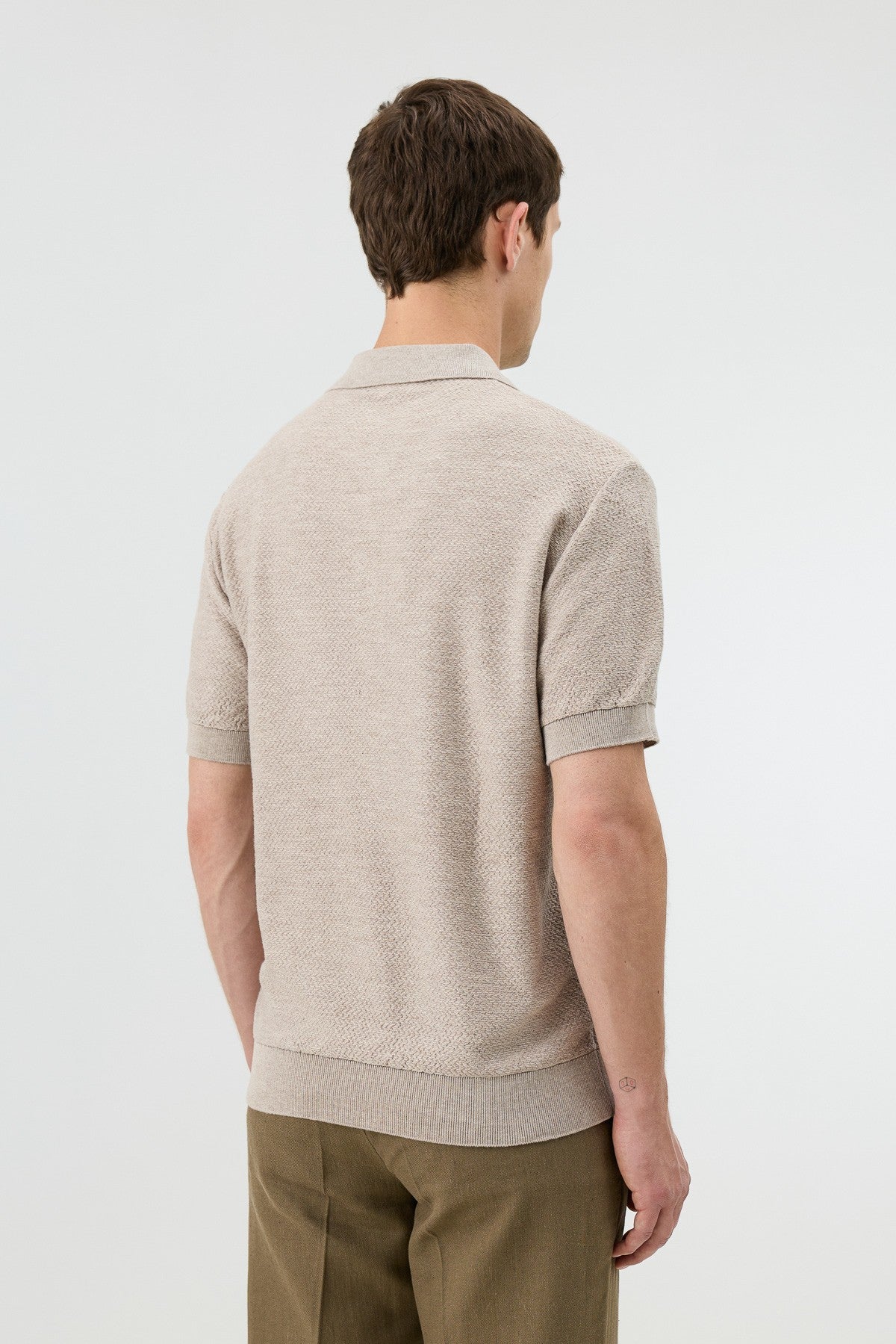 Antioch Siyah Dokulu Polo Yaka Triko Erkek T-Shirt