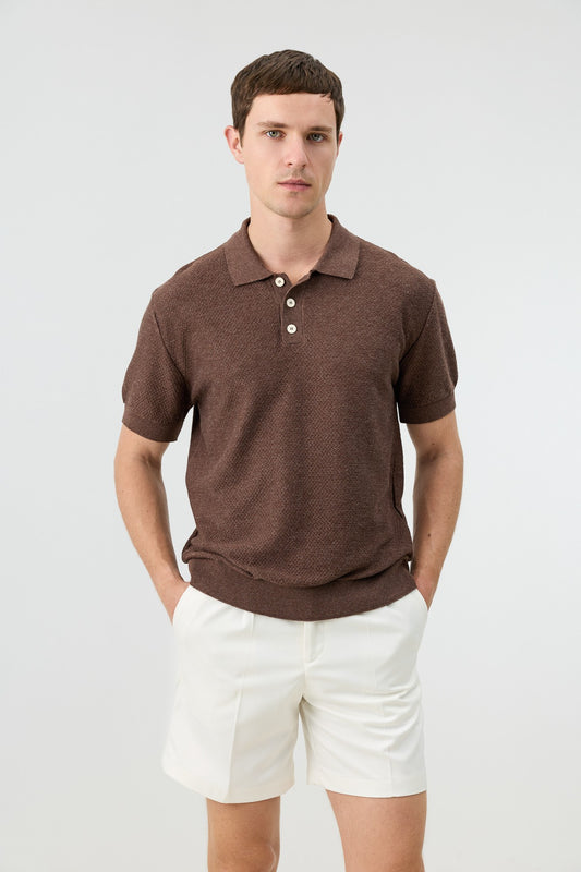 Antioch Siyah Dokulu Polo Yaka Triko Erkek T-Shirt