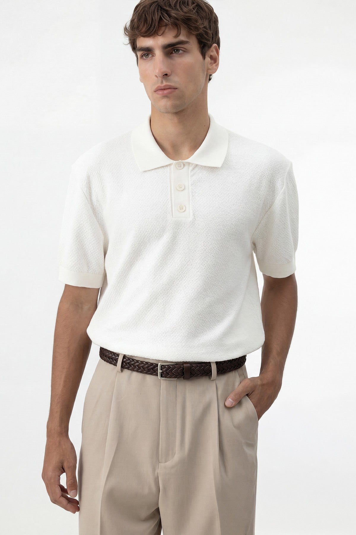 Antioch Siyah Dokulu Polo Yaka Triko Erkek T-Shirt
