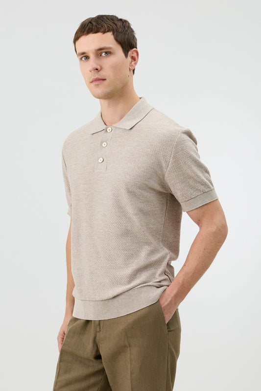 Antioch Siyah Dokulu Polo Yaka Triko Erkek T-Shirt