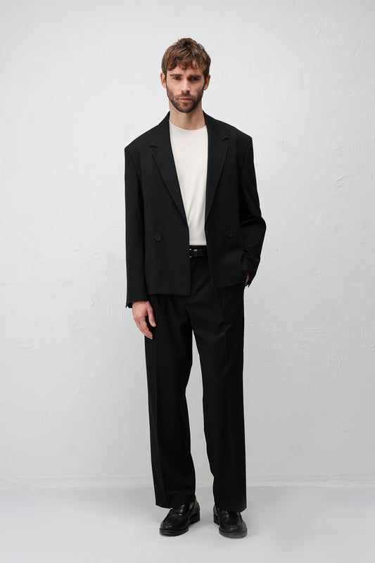 Antioch Siyah Relaxed Fit Erkek Blazer Ceket