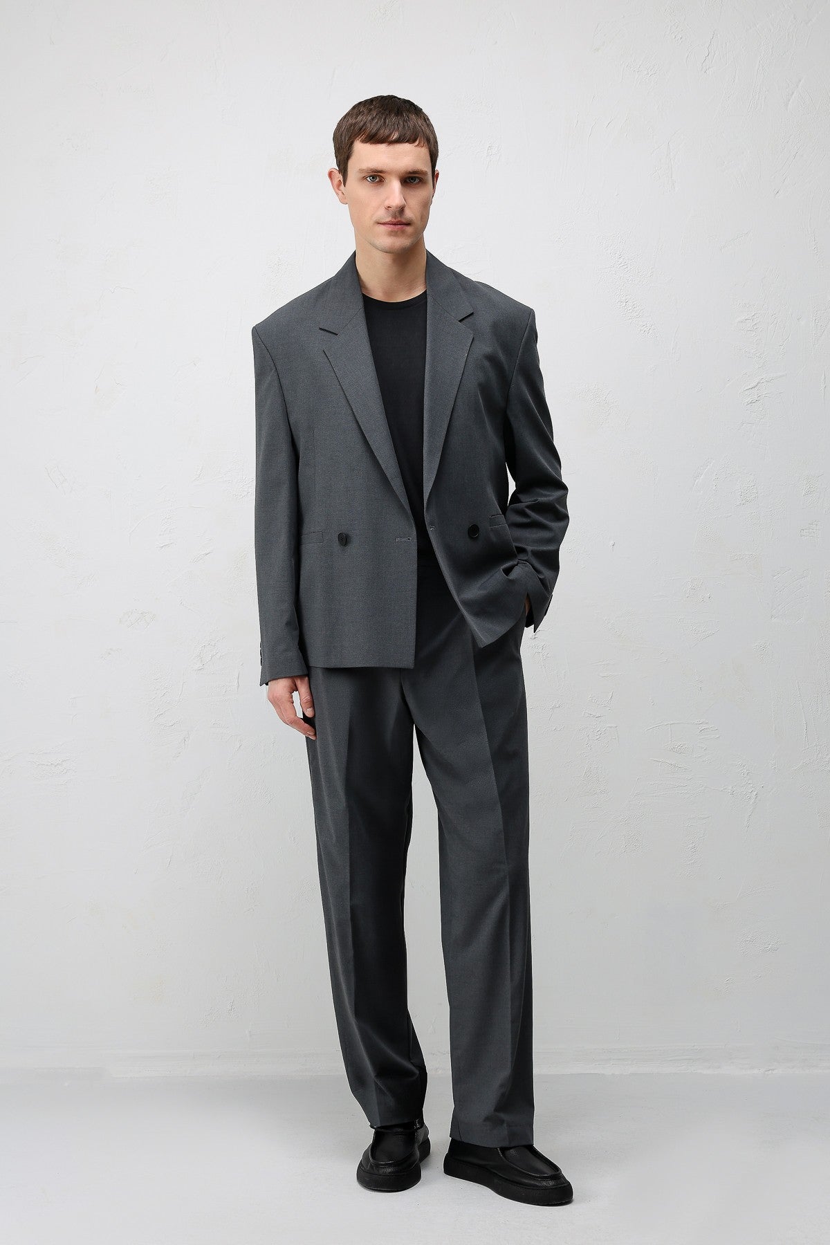 Antioch Siyah Relaxed Fit Erkek Blazer Ceket