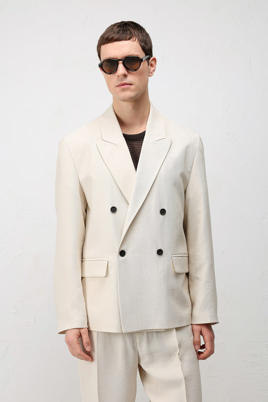 Antioch Siyah Modal Karışımlı Relaxed Fit Erkek Blazer Ceket