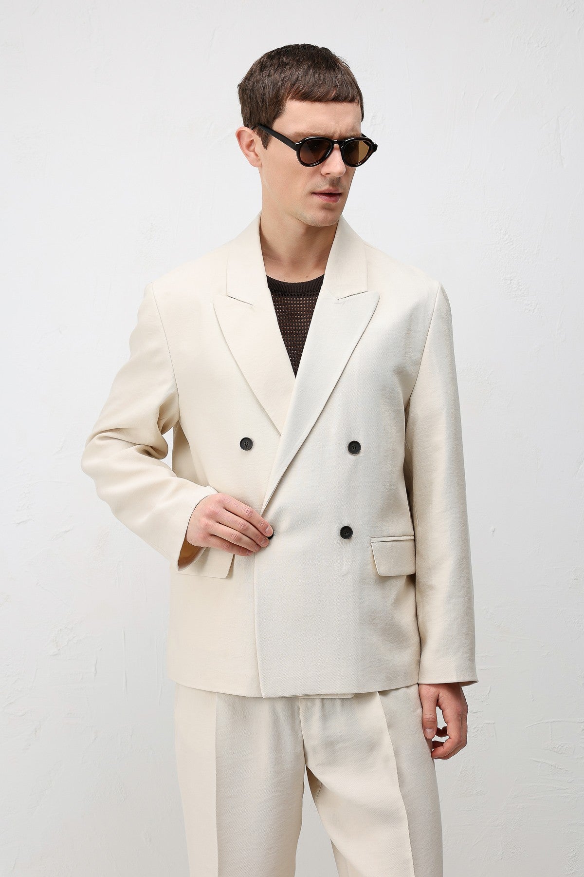 Antioch Siyah Modal Karışımlı Relaxed Fit Erkek Blazer Ceket