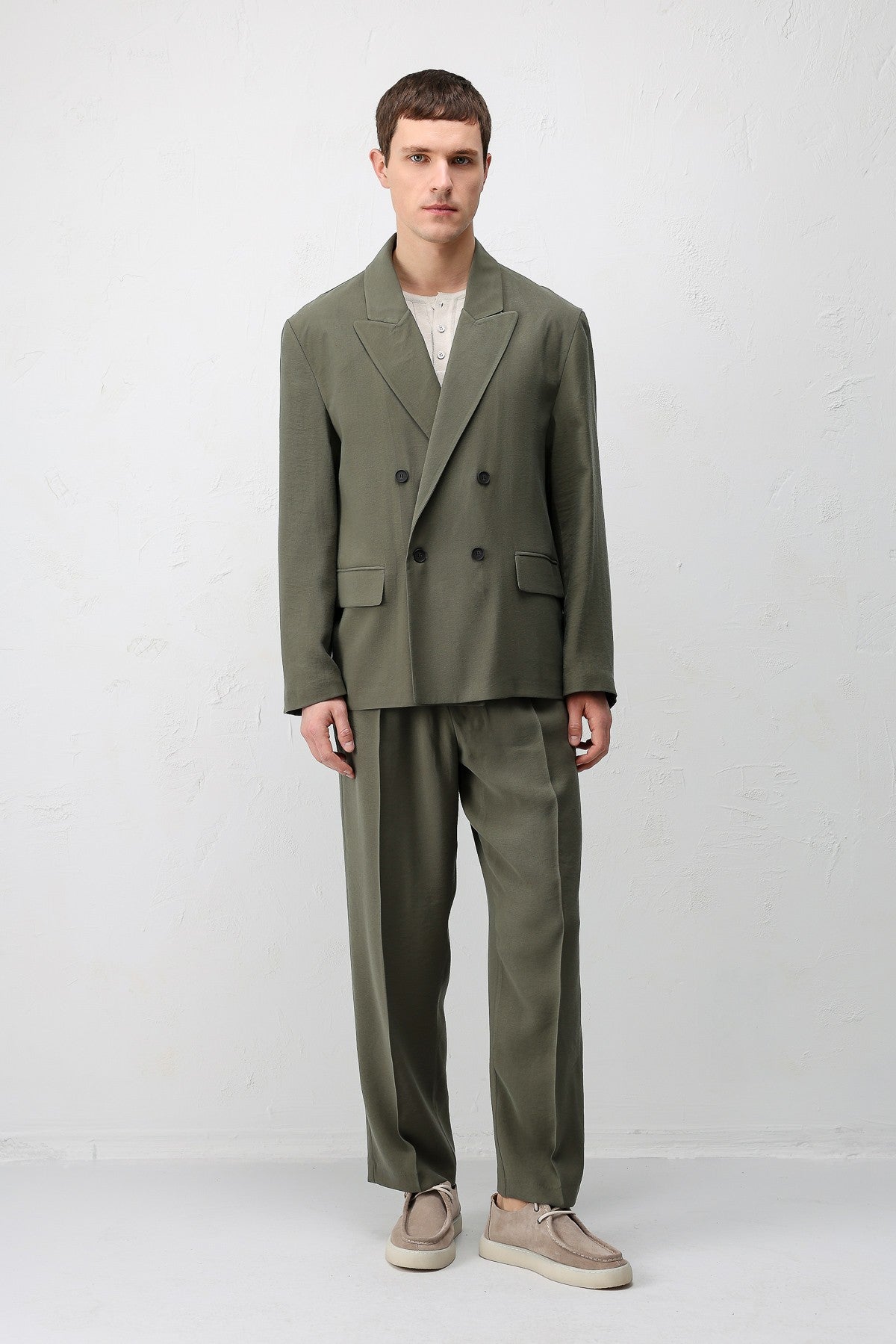 Antioch Siyah Modal Karışımlı Relaxed Fit Erkek Blazer Ceket