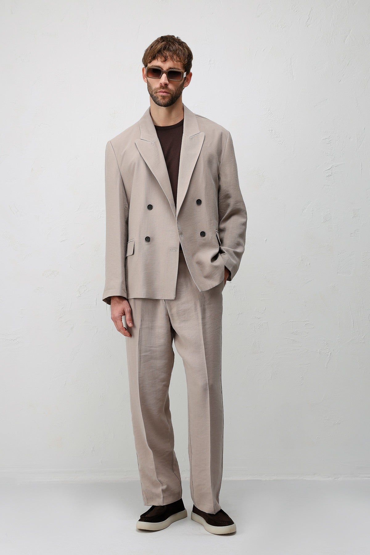 Antioch Siyah Modal Karışımlı Relaxed Fit Erkek Blazer Ceket