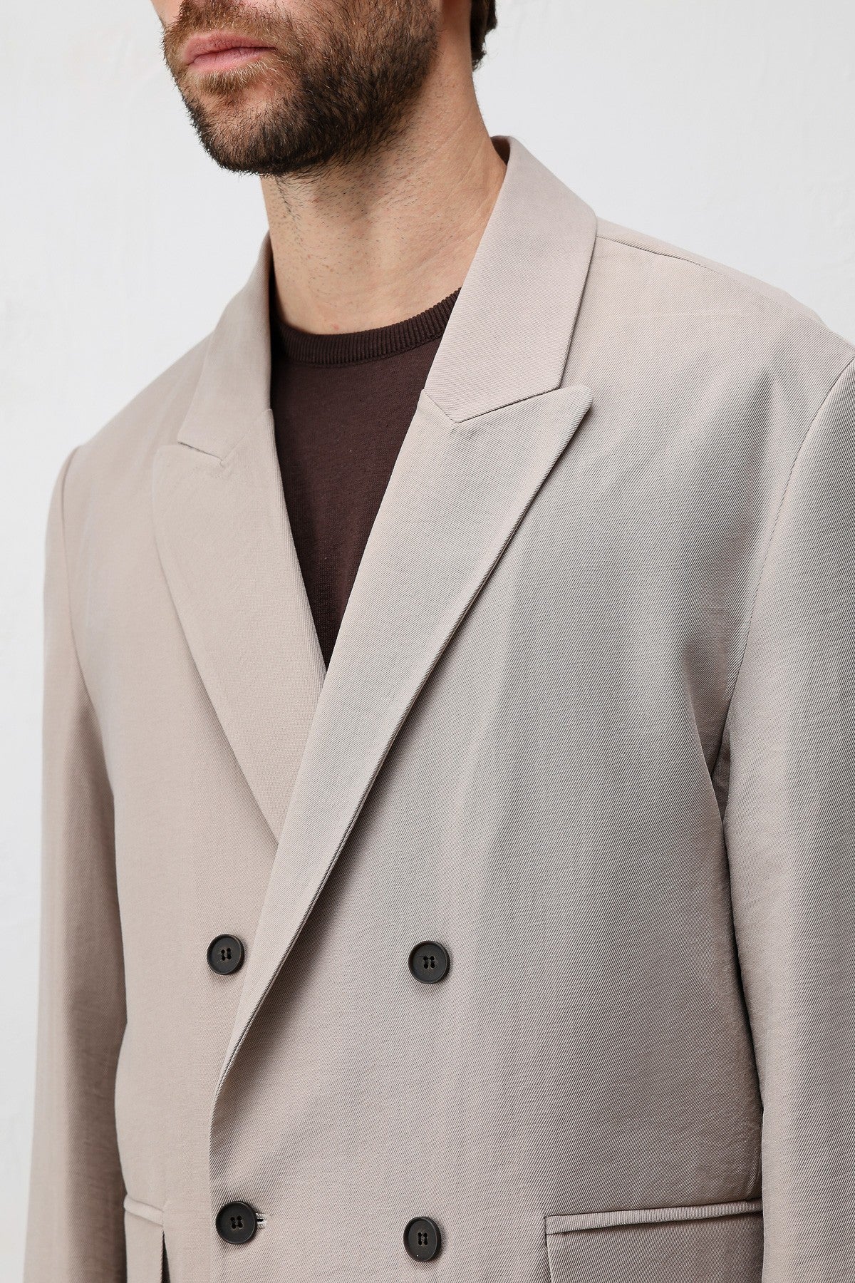 Antioch Siyah Modal Karışımlı Relaxed Fit Erkek Blazer Ceket