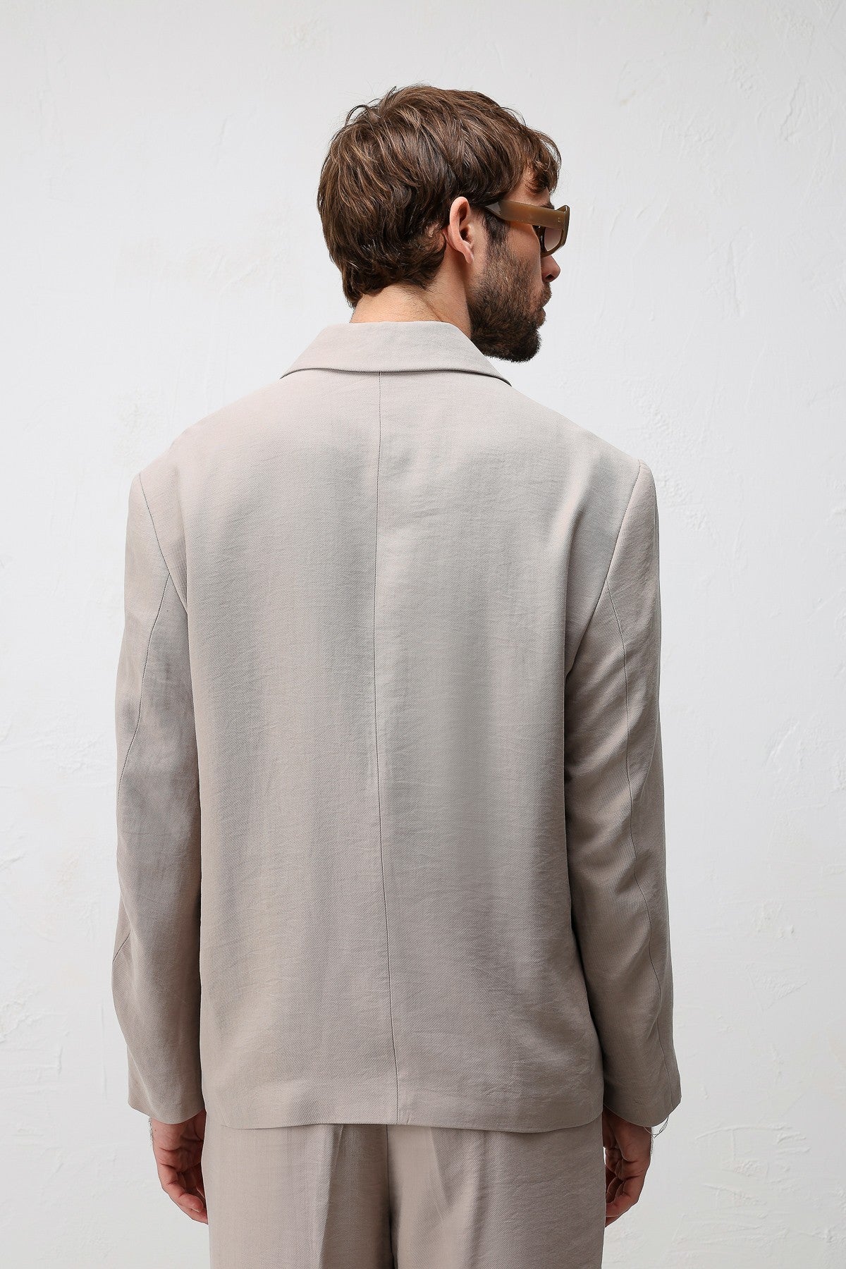 Antioch Siyah Modal Karışımlı Relaxed Fit Erkek Blazer Ceket